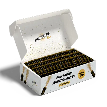 120 Sprankelende fonteinen aan 0,45€ excl. btw/stuk