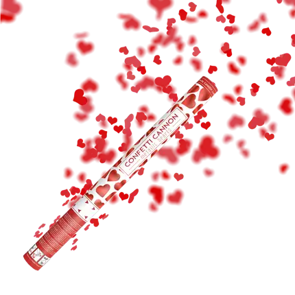 Confetti kanonnen 60cm rood hart