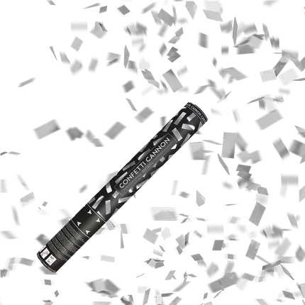 Confetti kanonnen 40cm zilver
