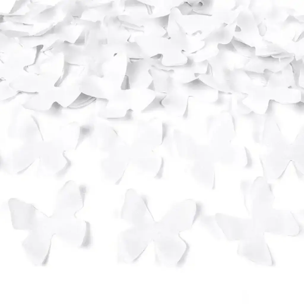 Confetti kanonnen 60 CM Witte vlinders