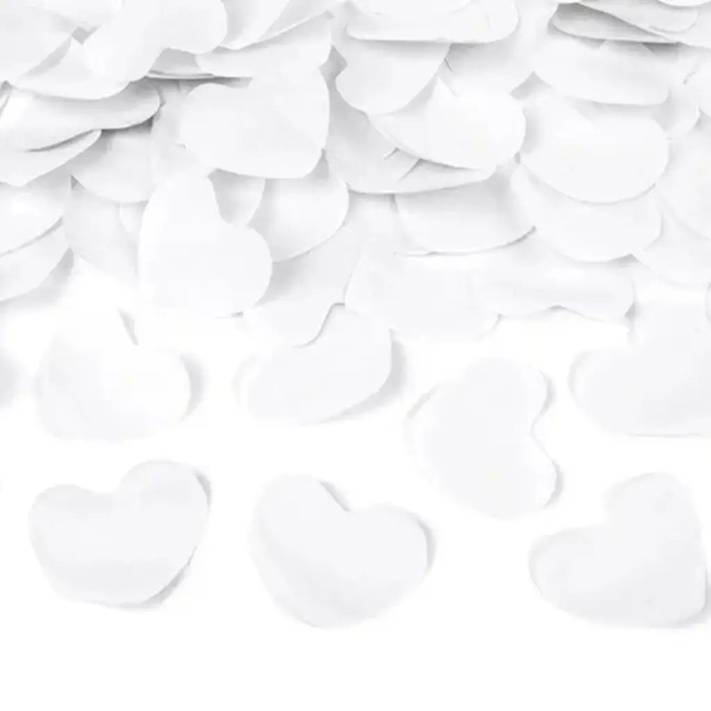 Confetti kanonnen 80 CM witte harten