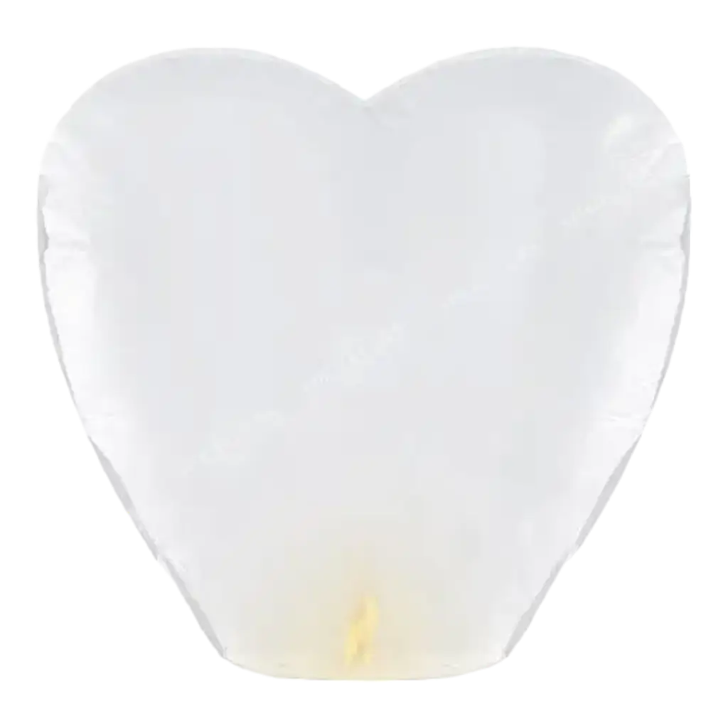 Witte vliegende lantaarns hartvorm XL