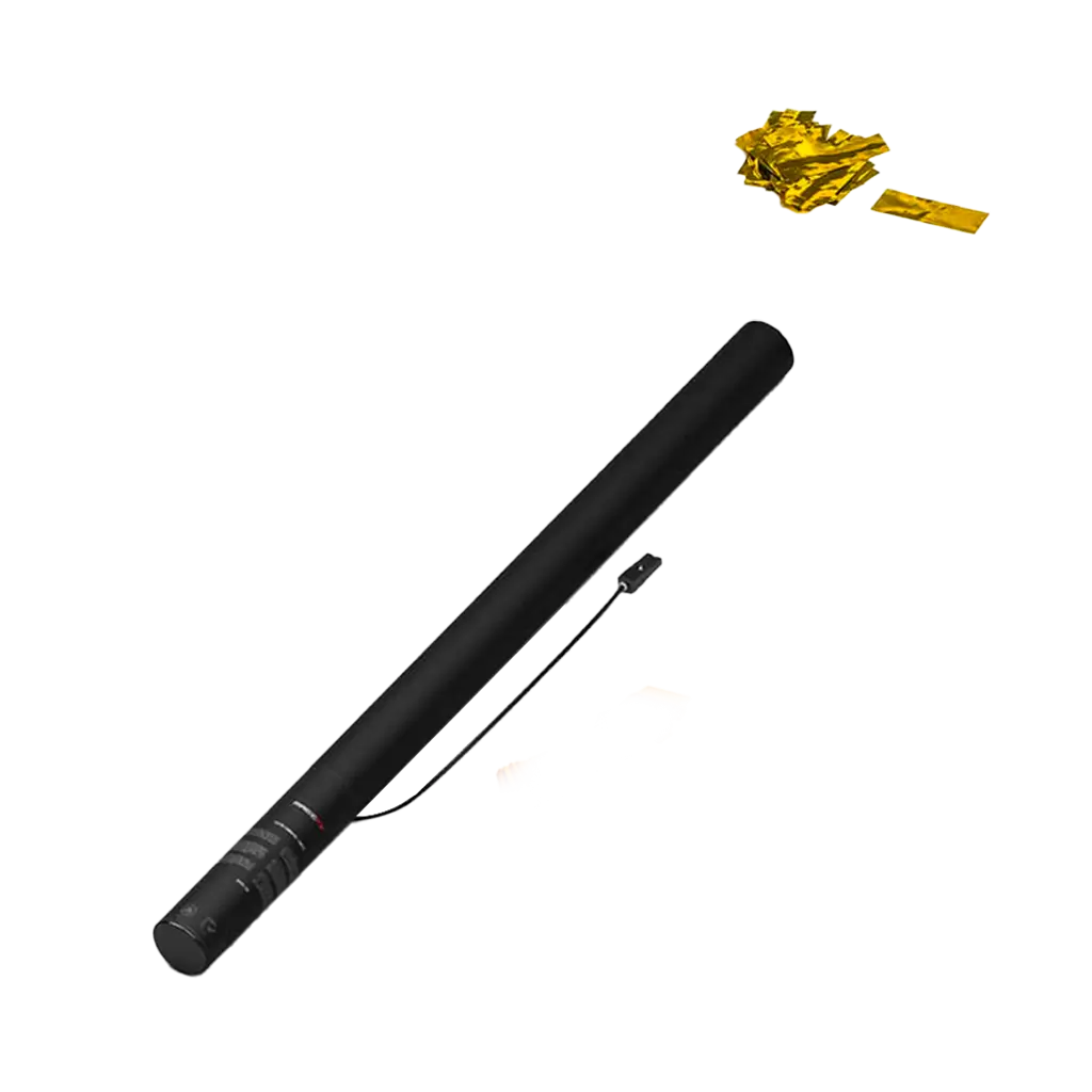 Elektrische confetti pistool goud / Goud 80 cm