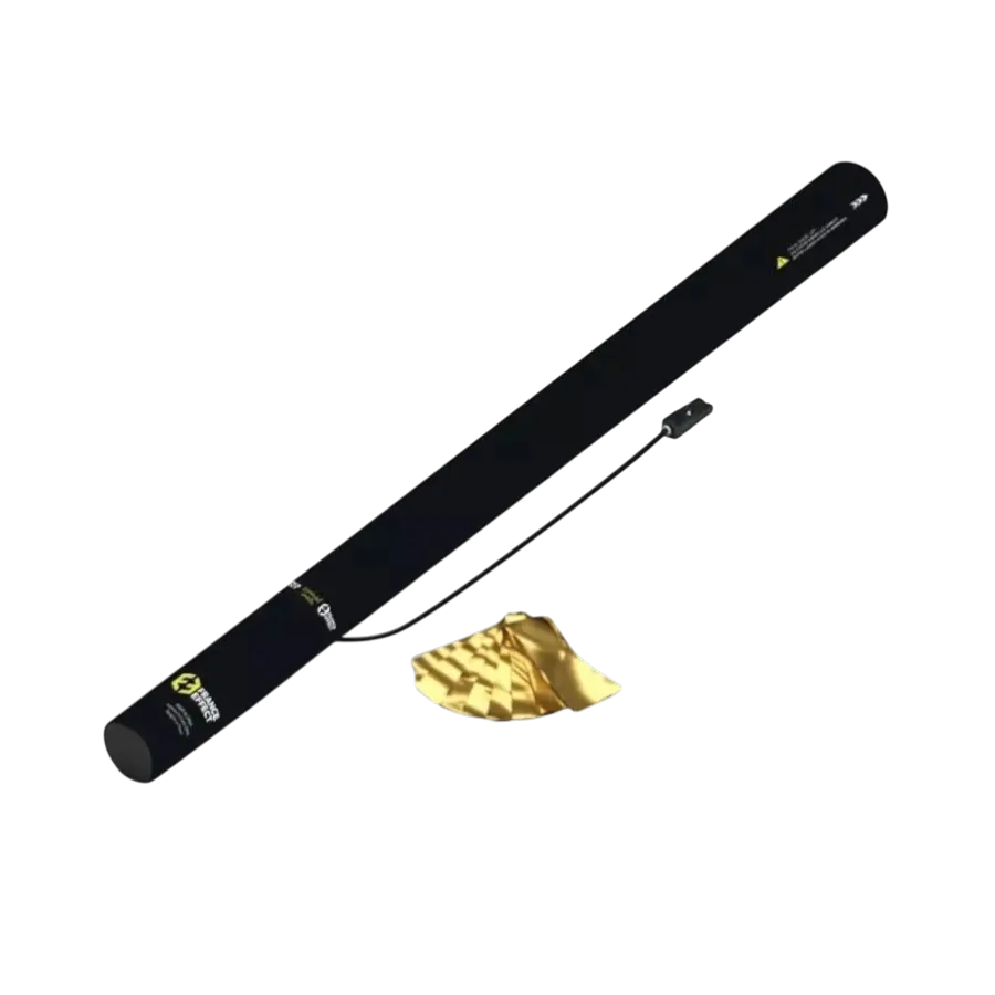 Elektrische confettikanon 80 cm - Metallic goud
