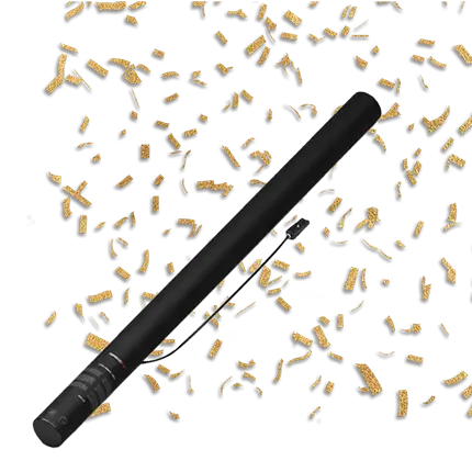 Elektrische confetti pistool goud / Goud 80 cm