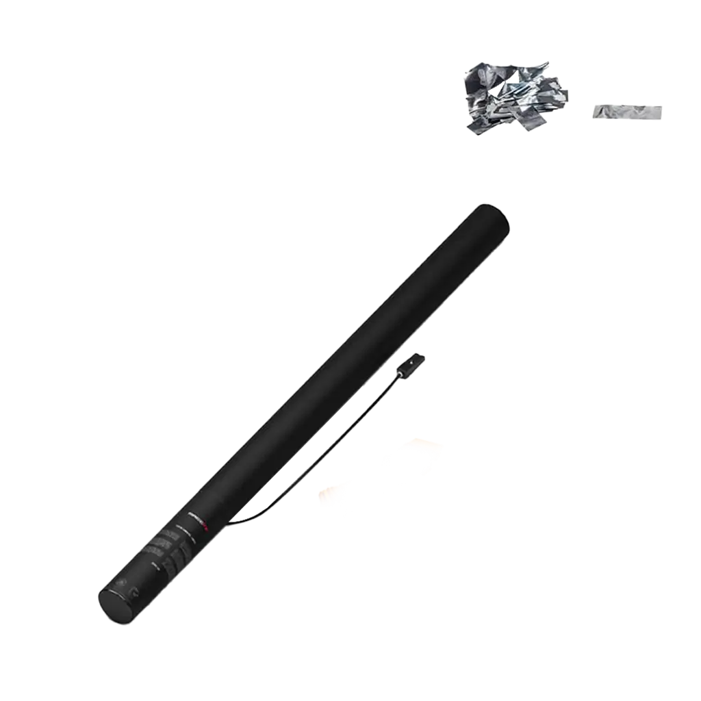 Elektrisch confetti pistool Zilver / Zilver 80 cm