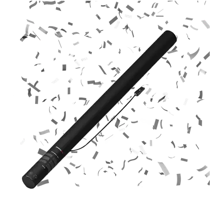 Elektrisch confetti pistool Zilver / Zilver 80 cm