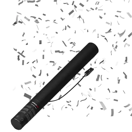 Elektrisch confetti pistool Zilver / zilver 50 cm