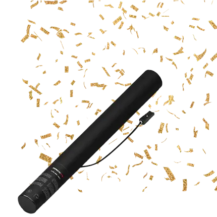 Elektrisch confetti pistool Goud / Goud 50 cm