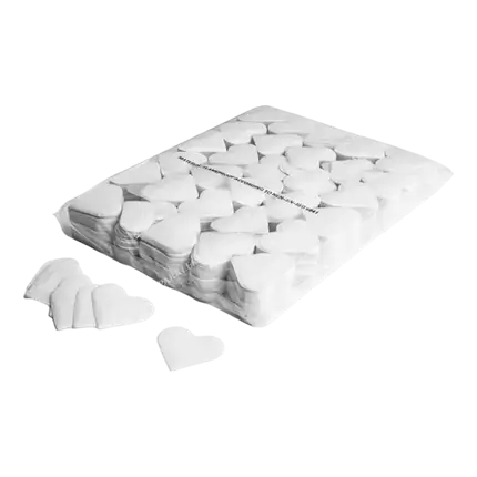 1KG witte hart confetti zak