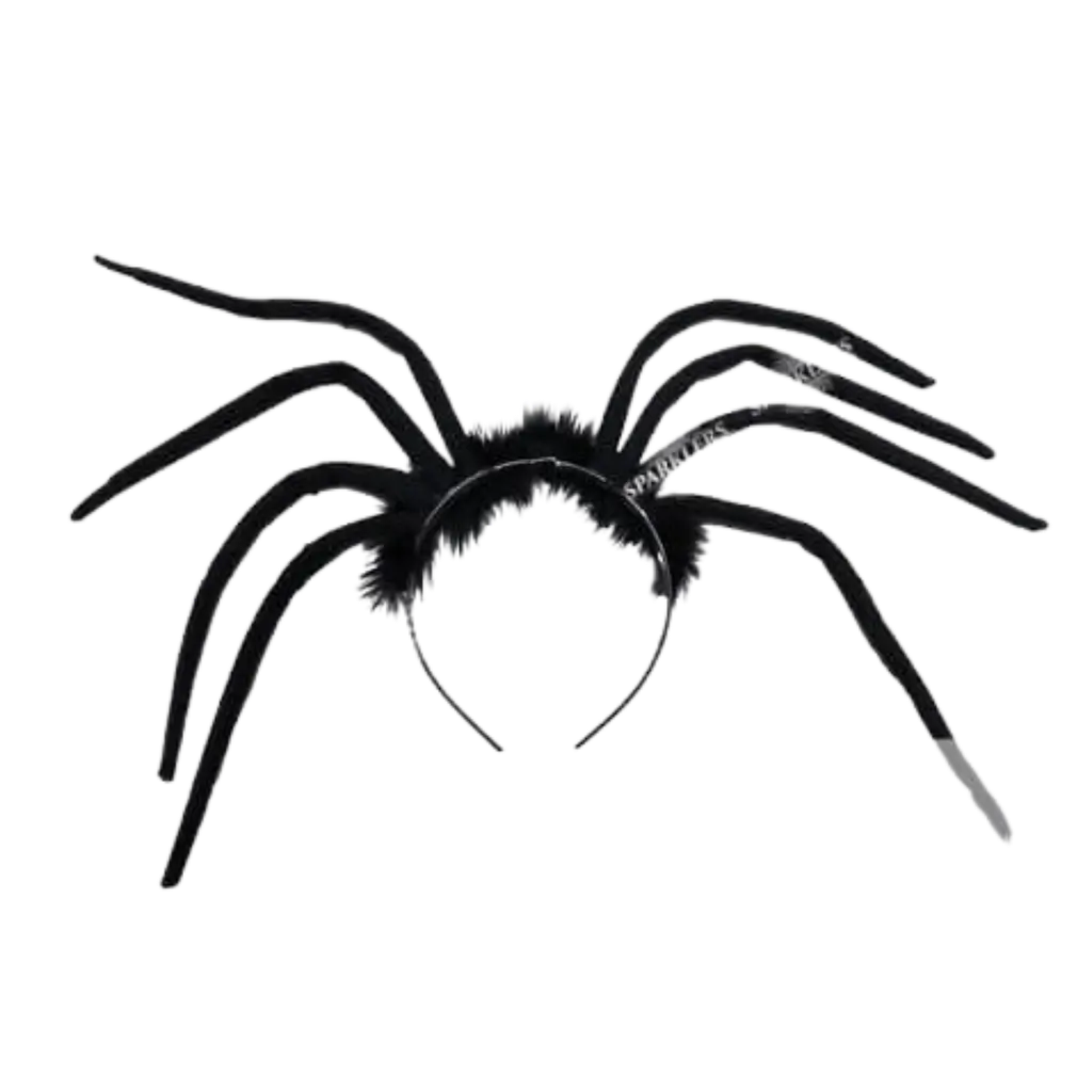 Zwarte spinnenhoofdband met bont