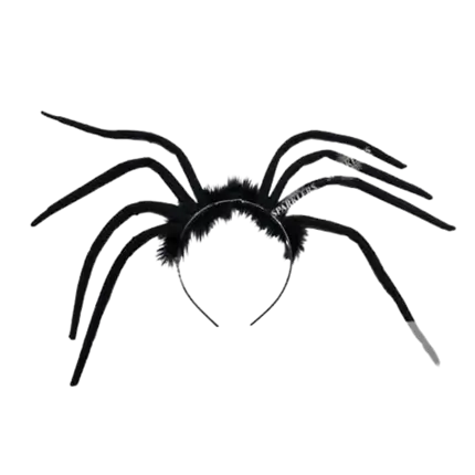 Zwarte spinnenhoofdband met bont