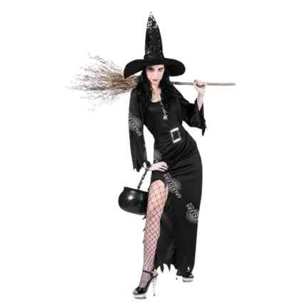 heks vermomming ZWART Maat S-M