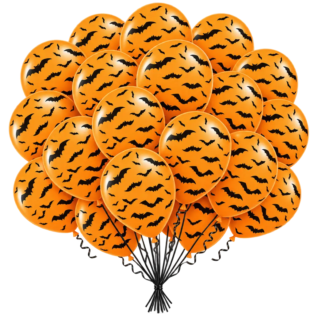 Set van 50 Halloween-ballonnen met vleermuizen