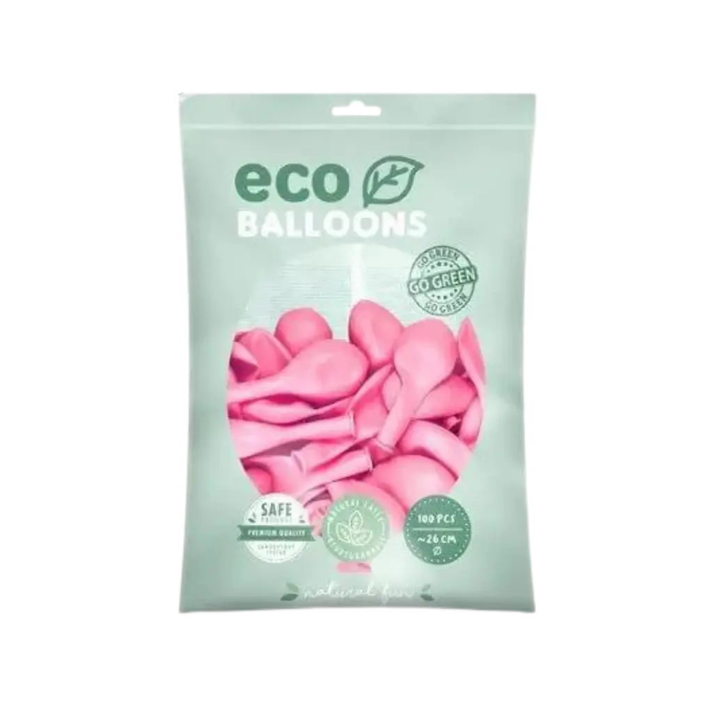 Pak van 100 biologisch afbreekbare Pastelballonnen Licht Roze