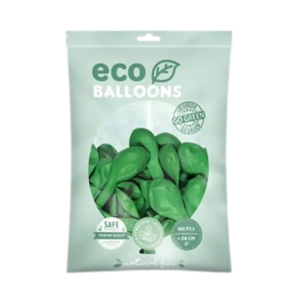 Pak van 100 groene biologisch afbreekbare ballonnen