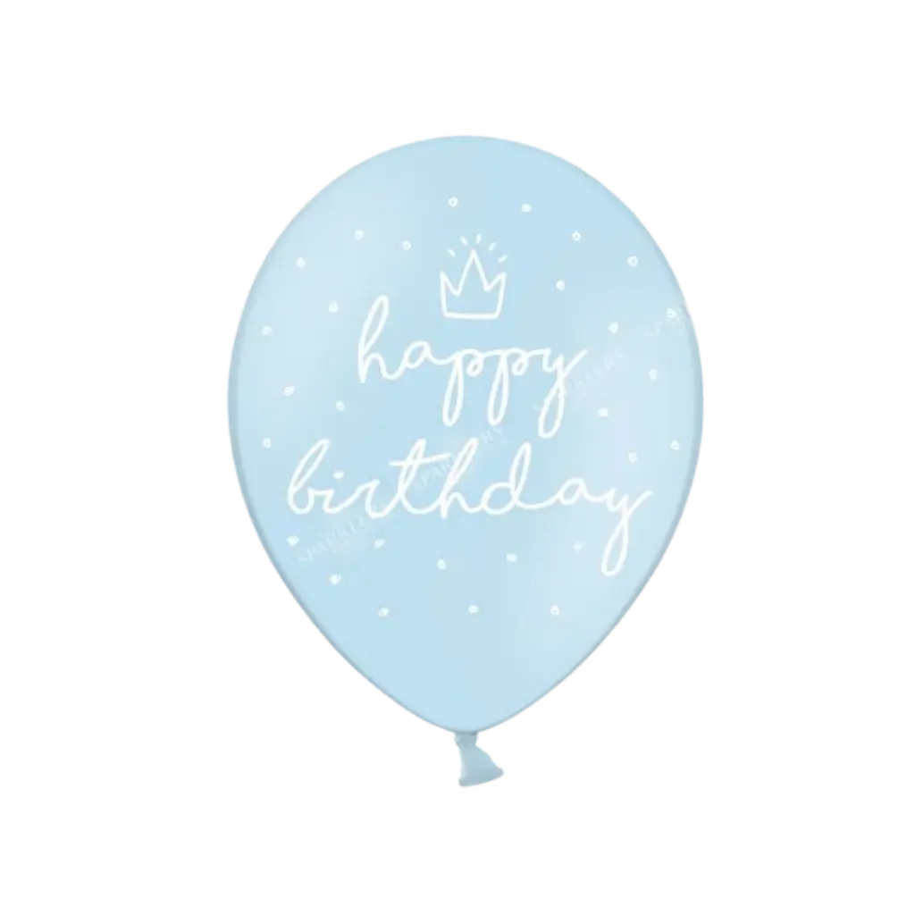 HAPPY BIRTHDAY" ballonnen Blauw (Set van 6)