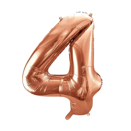 Verjaardagsballon nummer 4 Roségoud 86cm
