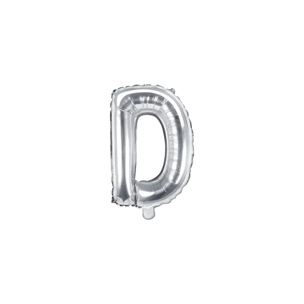 Ballon letter D zilver - 35cm
