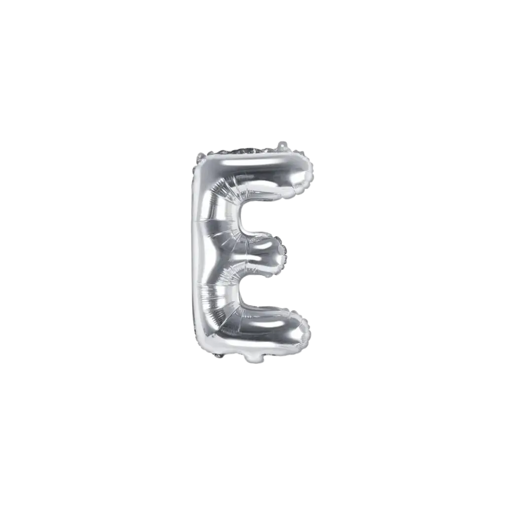 Ballon Letter E zilver - 35cm