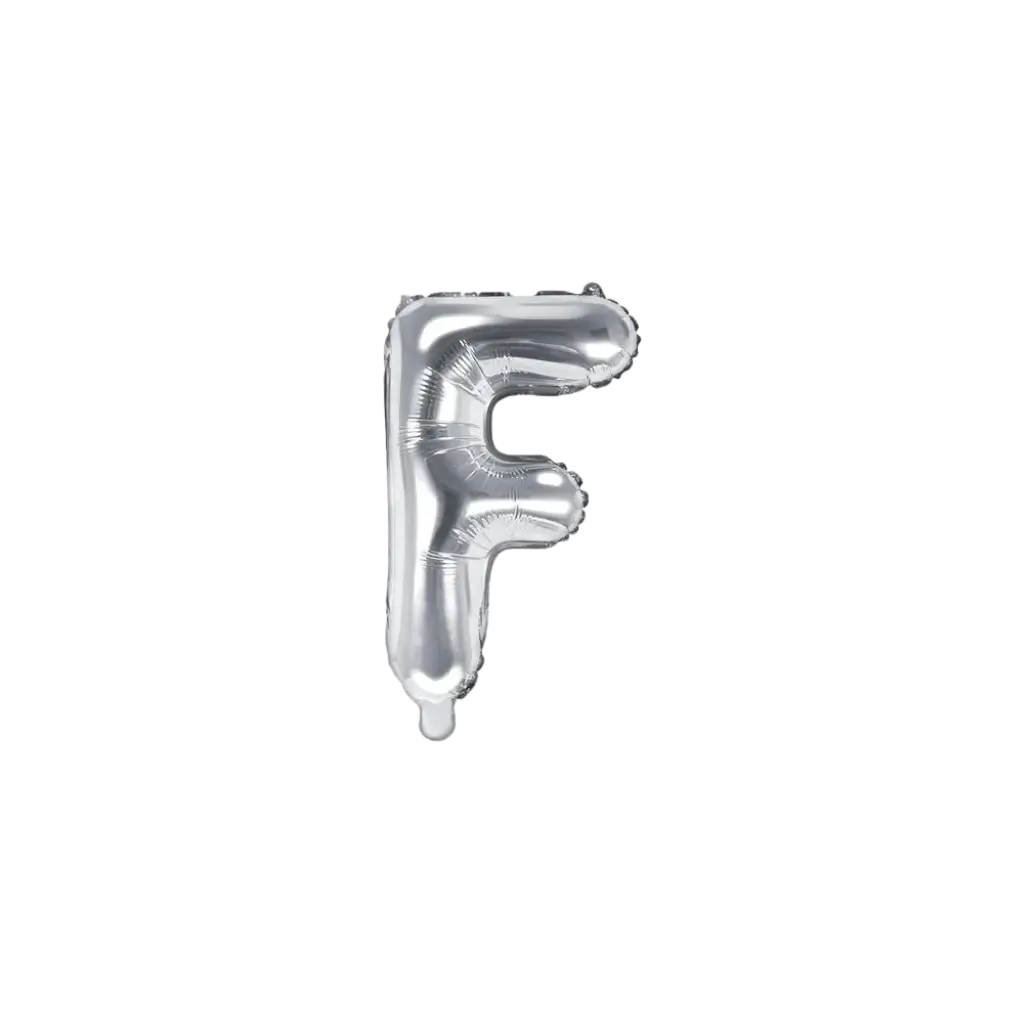 Ballon Letter F zilver - 35cm