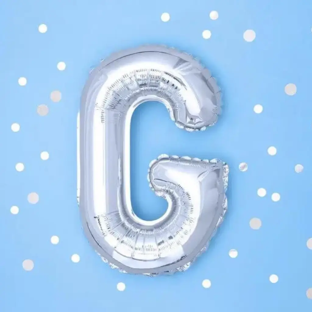Ballon letter G zilver - 35cm