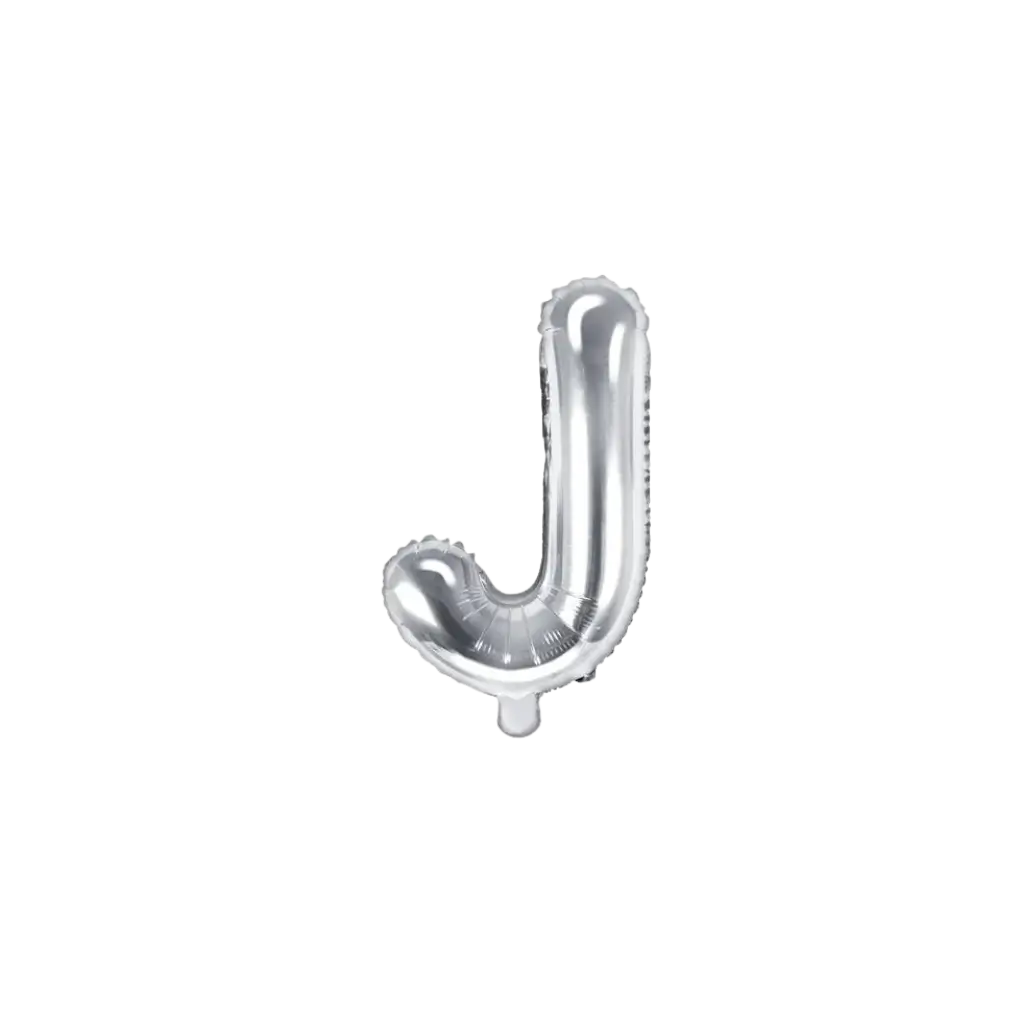 Ballon Letter J zilver - 35cm