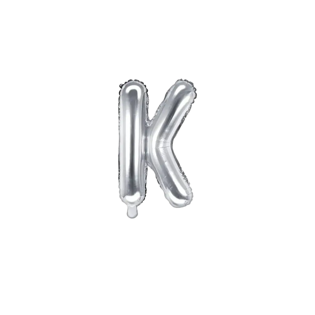 Ballon Letter K zilver - 35cm