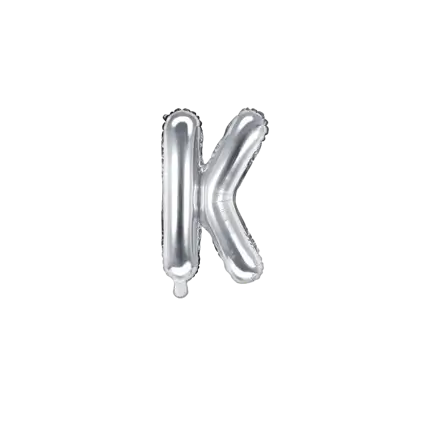 Ballon Letter K zilver - 35cm
