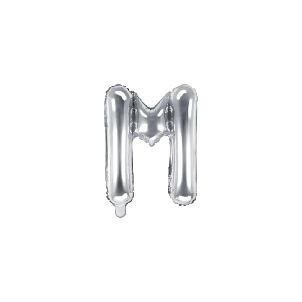 Ballon Letter M zilver - 35cm