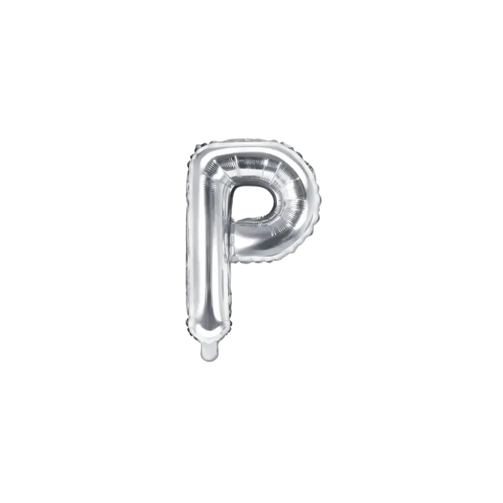 Ballon Letter P zilver - 35cm