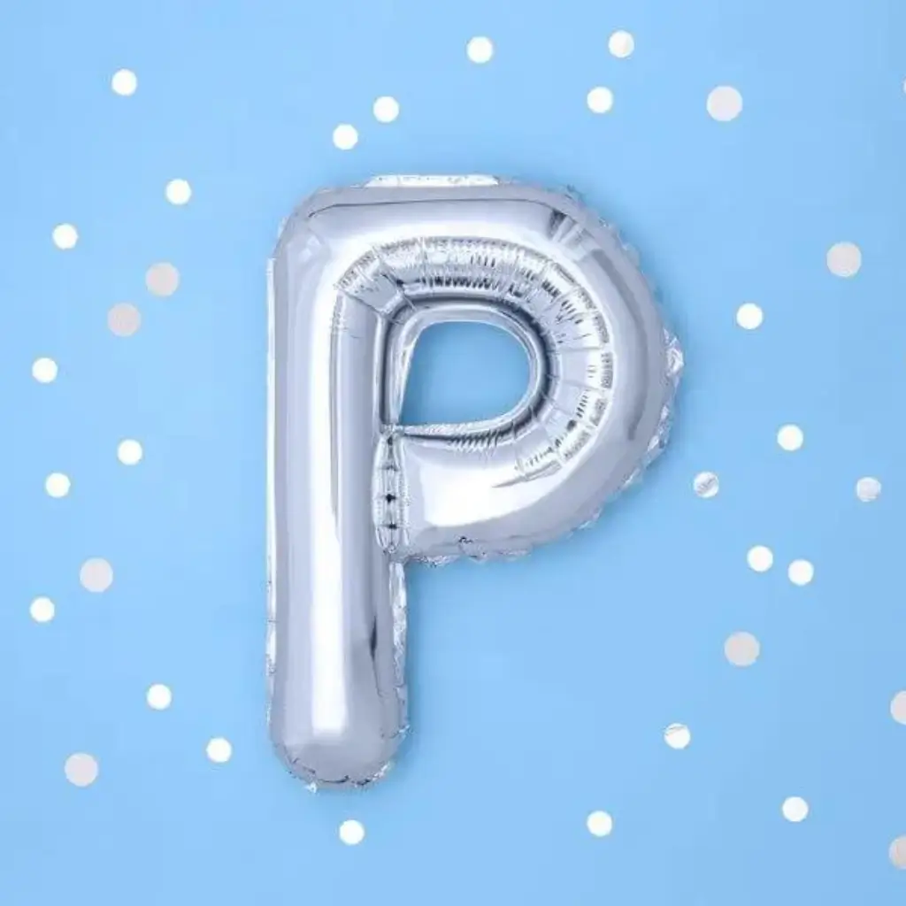 Ballon Letter P zilver - 35cm