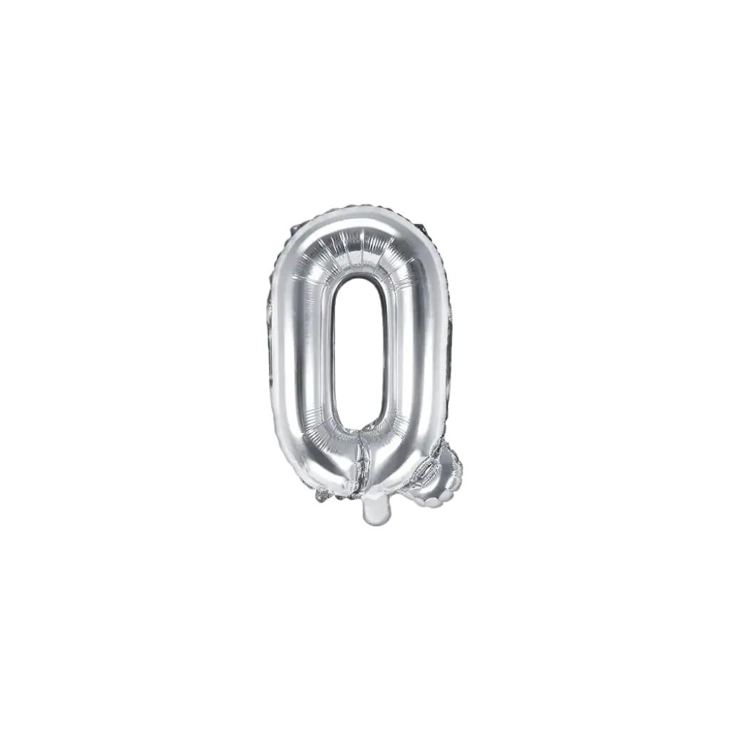 Ballonletter Q zilver - 35cm