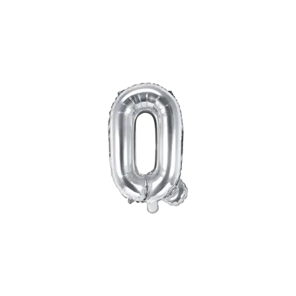 Ballonletter Q zilver - 35cm
