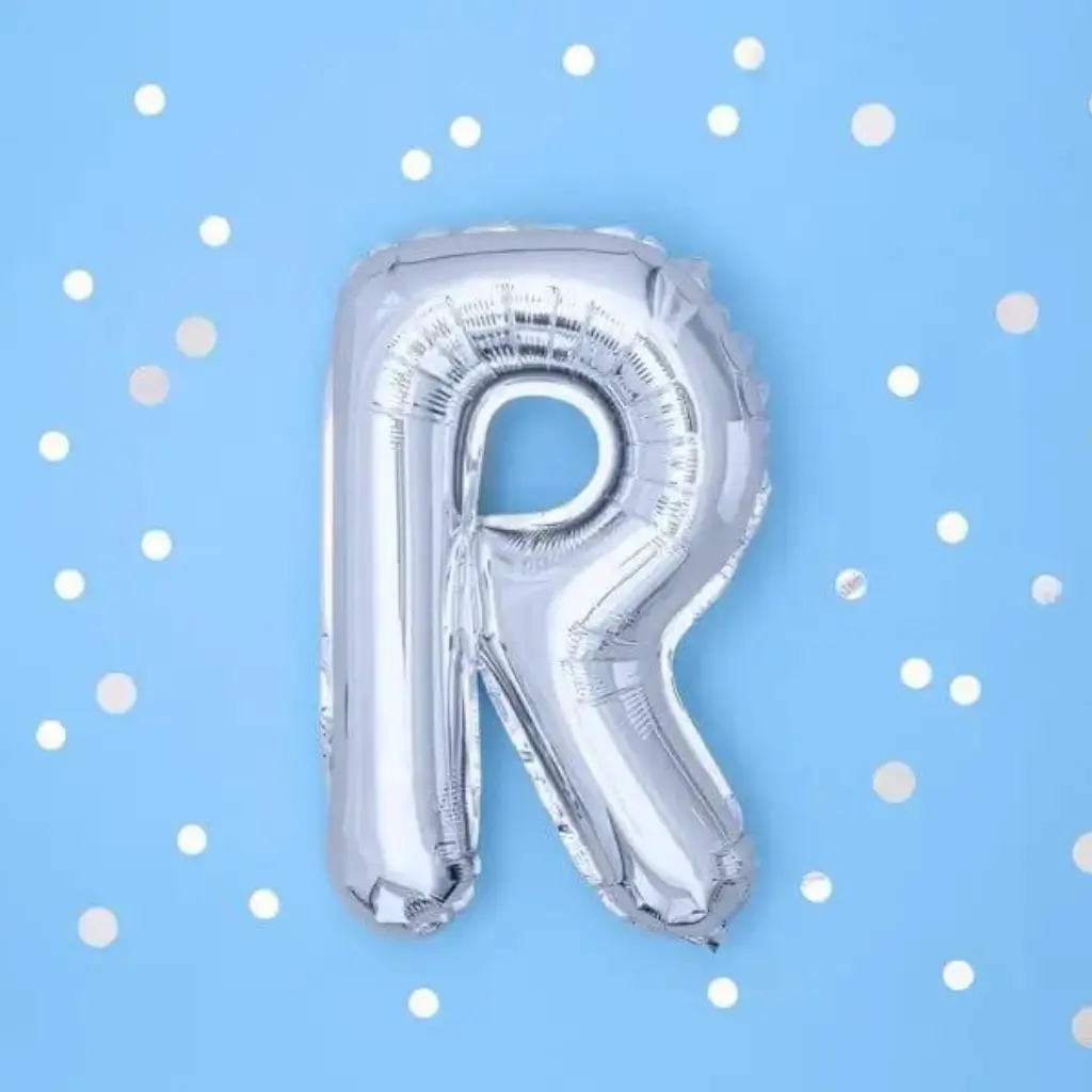 Ballon Letter R zilver - 35cm