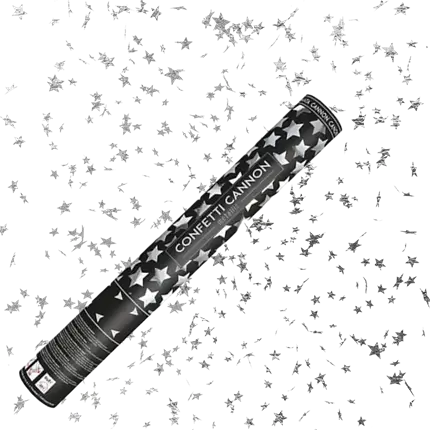 40cm confetti kanonnen in zilveren ster