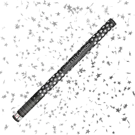 80cm Zilveren Ster Confetti Stokken