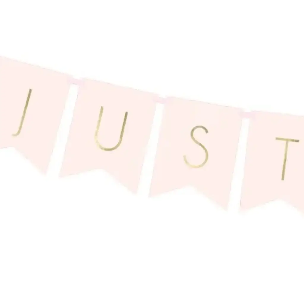 Just Married roze huwelijksbanner