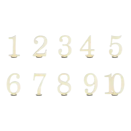 Houten tafelnummers van 1 tot 10