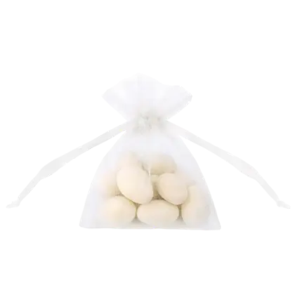 Set van 20 witte organza zakjes