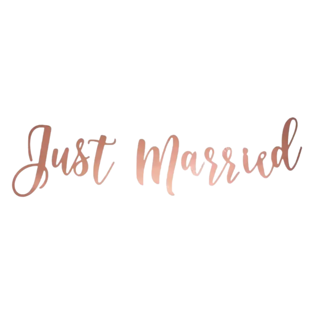 Just Married Banner, roze goud