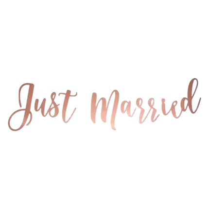 Just Married Banner, roze goud