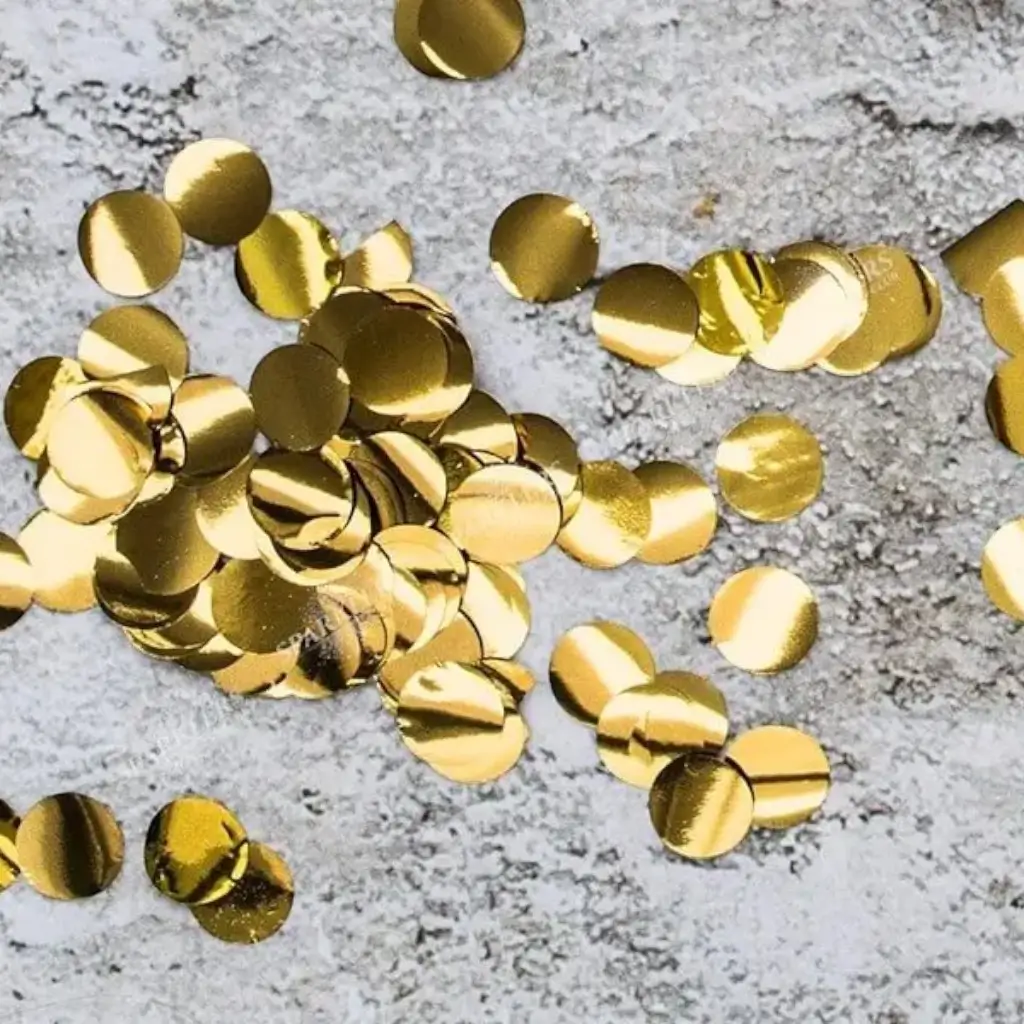 Gouden ronde confetti (15gr)