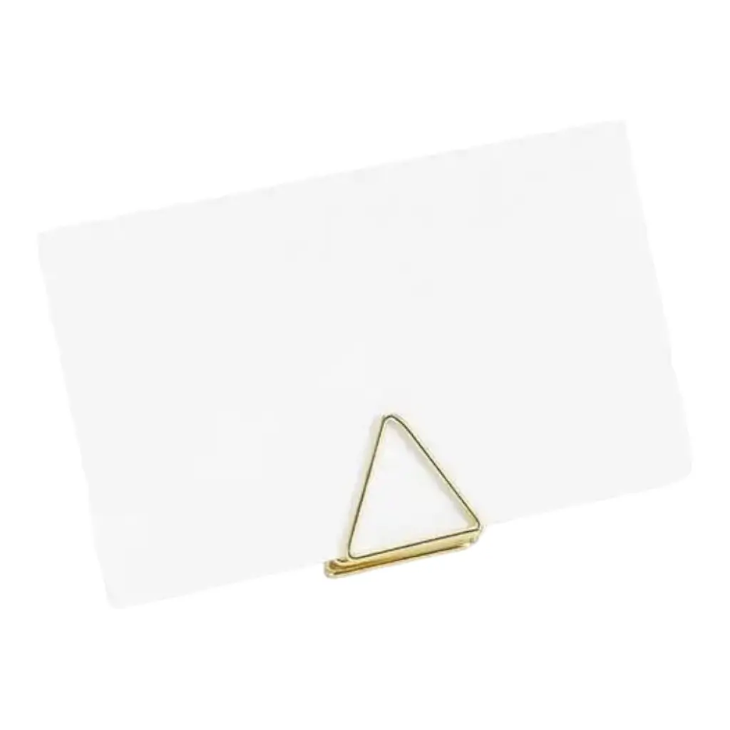 Gouden driehoekige plaatskaarthouder x10