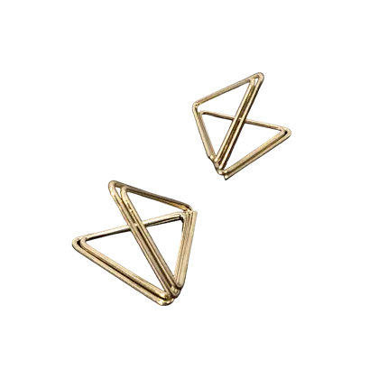 Gouden driehoekige plaatskaarthouder x10