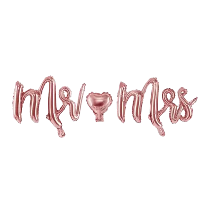 Mr & Mrs roze gouden helium ballon