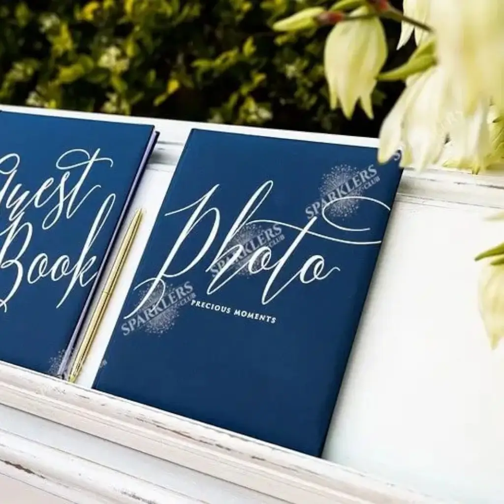 Bruiloft gastenboek marineblauw
