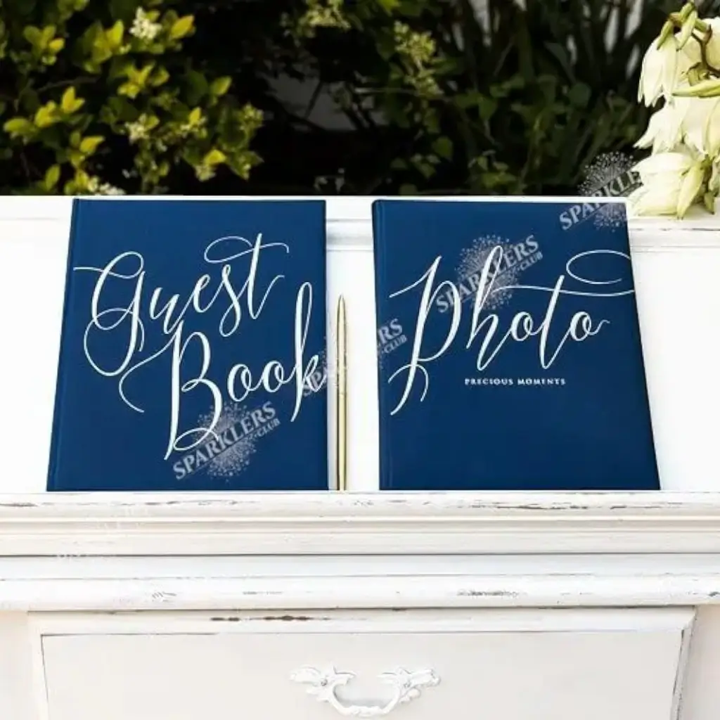 Bruiloft gastenboek marineblauw