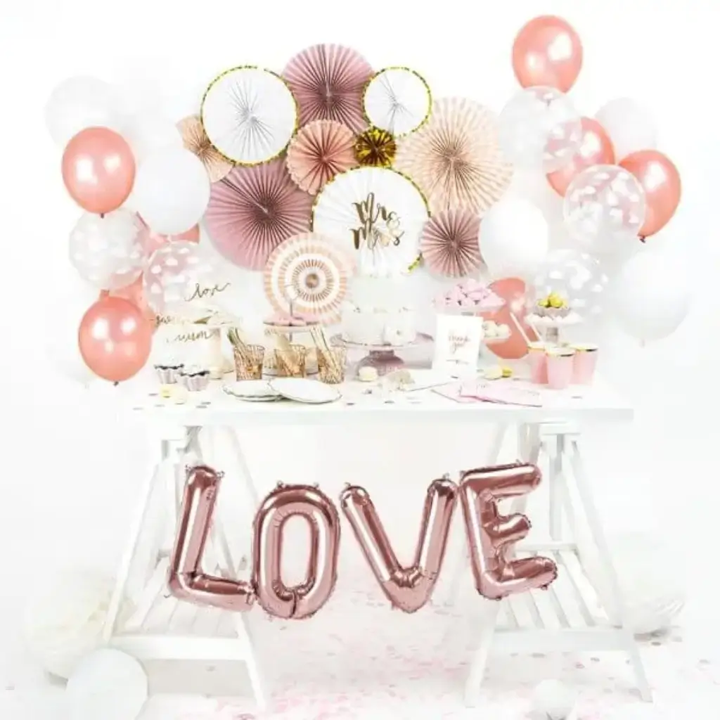 Decoratieve rozen roze & goud (3 stuks)