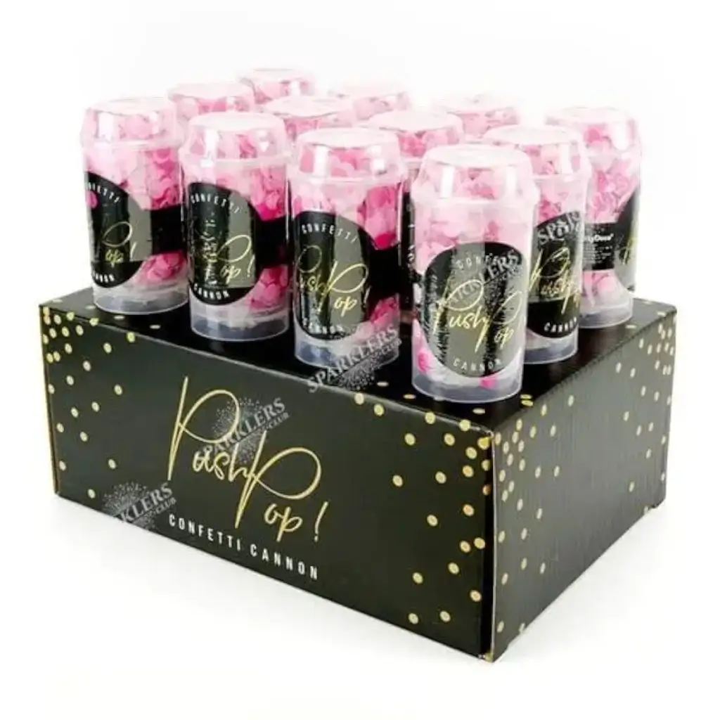 Roze push pop confetti